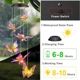 Butterfly Wind Chimes, Solar Wind Chimes/Wind Chimes for Outside Color Changing (Gifts for mom/Gift for Grandmom/Gift for Women) Thanksgiving Gift Butterfly Gift