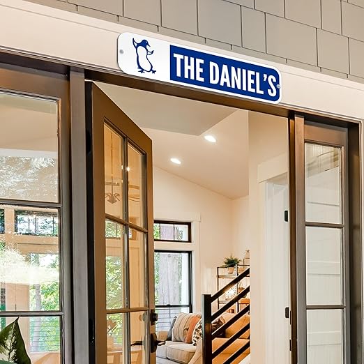 Customize Your Own Blue Street Sign with Penguin Symbol by SmartSign | 6" x 24" 3M EG Reflective Aluminum