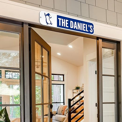 Customize Your Own Blue Street Sign with Penguin Symbol by SmartSign | 6" x 24" 3M EG Reflective Aluminum