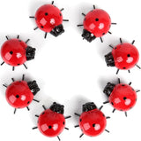 Cruis Cuka Metal Garden Decor for Outside Cute Ladybugs Yard Art Lawn Ornaments Wall Sculptures & Statues Outdoor Fence Decorations for Patio - Set of 8
