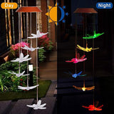 Tvoip Color Changing LED Solar Power Lamp Dragonfly Wind Chimes Garden Decoration Yard Waterproof LED Light Lighting Hanging Decor (Dragonfly)