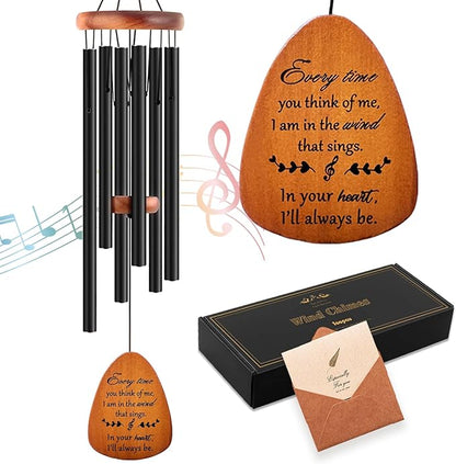 Soopau Sympathy Wind Chimes, Memorial Wind Chimes for Loss of Loved One, Sympathy/Memorial/Bereavement/Condolence Funeral Gifts in Memory of a Loved One Mother Father, 30" Wooden