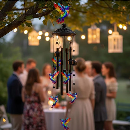 Wind Chimes for Outside, Deep Tone Memorial Windchimes for Patio Porch Balcony Decoration, Memorial Wind Chimes Gifts for Women Mom Grandma Sister (Hummingbird)