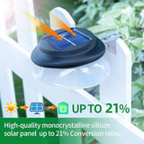 JSOT Outdoor Fence Lights, Solar Gutter Lights Waterproof, 2 Installations Methods for Deck Garden Porch Garage Wall Patio Backyard - Warm White, 6 Pack