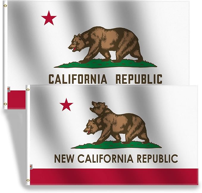 2Pack New California State Flag 3x5 Ft Large, DModerate-Outdoor&Indoor, 36x60Inch American Calif CA Flag House Decoration Banner Yard Gift