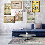 Funny Flowers Metal Sign, Metal Country Rustic Tin Sign, What a Wonderful World, Yard Sign Garage Farm Outside Garden Wall Decor Sign Plaque Outdoor for Home Fence 8 X 12 Inch