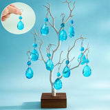 H&D HYALINE & DORA 3Inch Crystal Suncatcher Bauhinia Prisms Pendants 10Pcs Chandelier Crystals Replacement Hanging Sun Catcher Beads for DIY Arts Crafts Decor (Lake Blue)