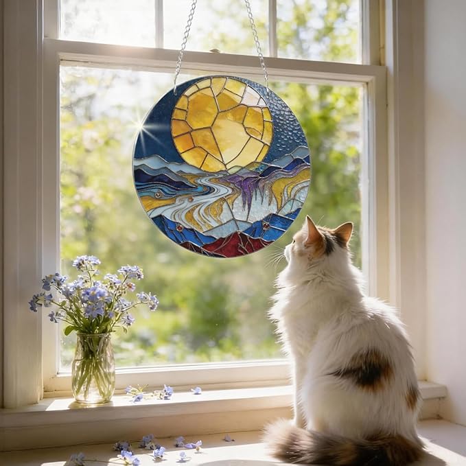 Artistic Acrylic Suncatcher, Indoor Window Wall Art, Hanging Acrylic for Windows, Door Decorations, Modern Home Decor, Housewarming Gift, Birthday Gift Idea for Women Men