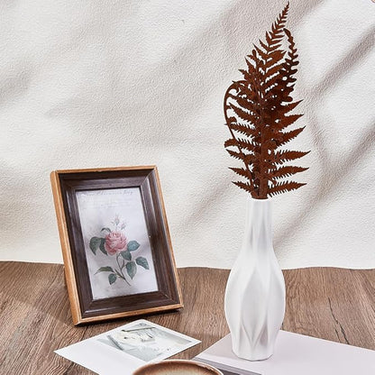 GORGECRAFT 5Pcs 5 Styles Metal Decorative Garden Stakes Rusty Iron Rustic Plants Fern Leaves Shaped Art Decor Signs Stake for Outside Lawn Yard Art Outdoor Walkway Potted Accessory