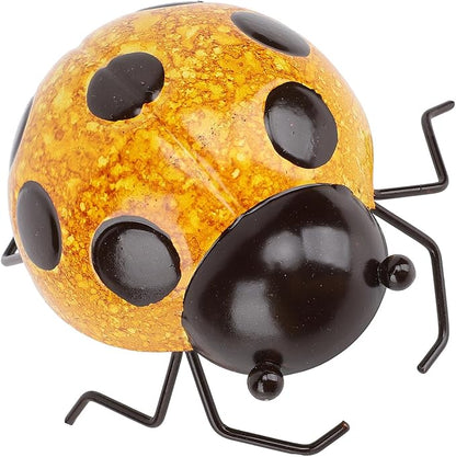 Focket Metal Garden Decor, Iron Handcrafted Industrial Coating Bright Colors Yard Art Lawn Ornaments Real Design Lifelike Easy to Install Metal Sculpture for Lawn, Yard (Yellow)