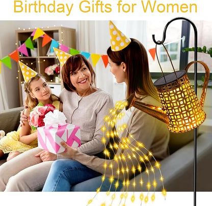 Solar Watering Can Lights, Unique Gifts for Mothers Day Women Mom Grandma Birthday, Waterproof Outdoor Garden Decor Large Hanging Solar Lanterns Garden Lights for Patio Porch Yard Flowerbed Pathway