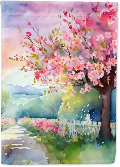 Caroline's Treasures Michigan Apple Blossoms in Watercolor Garden Flag Mailbox Flag Decorative Yard Flag Banner Outside Patio Artwork Yard Flower Beds, Garden Size, Multicolor