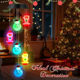 GlikCeil Christmas Solar Wind Chimes 27.5Inch Christmas Decorations Outside Waterproof Hanging LED for Yard, Porch, Patio, Party, Color Changing Lights