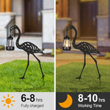 nawaza Flamingo Metal Garden Stakes Decorative 2Pack,Solar Lights Outdoor Garden Decor Stake,Birthday Gifts for Mom Women,Decorative Metal Housewarming Ornament for Lawn Patio Yard Pathway Black.
