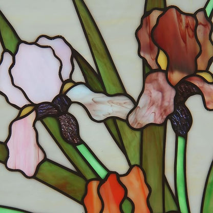 Dutch Iris Suncatcher for Window Flower Stained Glass Sheets Window Film Hanging Panel, suncatcher Flower Stain Glass Decor Home Decoration