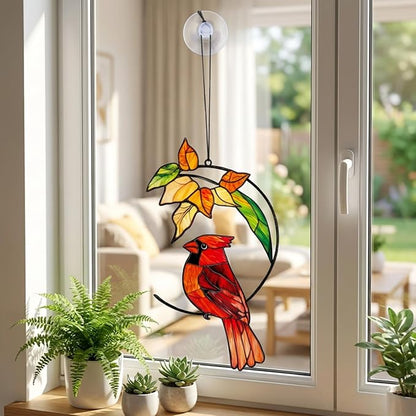 Cardinal Gifts for Women Mom Grandma, Cardinal Suncatcher for Window Hanging, Bird Lover Gift, Spring Garden Decor for Indoor Outdoor(5)