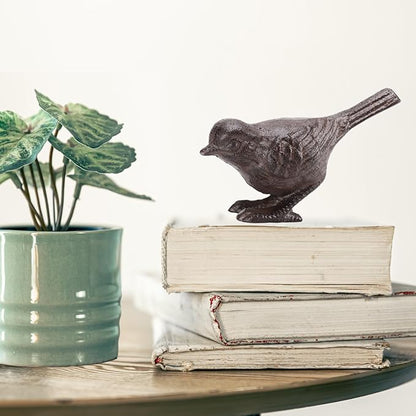 Cast Iron Bird Sculpture Bird Statue Tabletop Decor Figurines, Creative Animal Statues Indoor Outdoor Garden Home Decoration