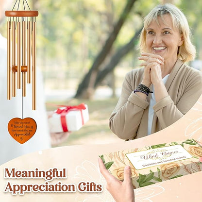 Thank You Gifts for Women, Thank You Gifts Wind Chimes - with Gratitude Message, Thanksgiving Appreciation Gift for Boss, Teacher, Coworkers, Employee, Nurse, Pastor, Mentor, Doctor, Friend
