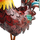 Metal Rooster Statue Garden Chicken Sculpture Decoration Metal Yard Art for Yard Outdoor Indoor Decoration (#C)