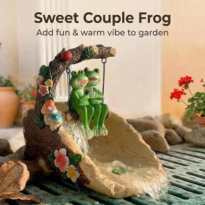 Frogs On The Swing Gutter Guardian Rain Downspout, Animals Outdoor Statue Gutter Downspout Extension Garden Decoration, Downspout Extender Diverter Splash Block for Courtyard and Patio