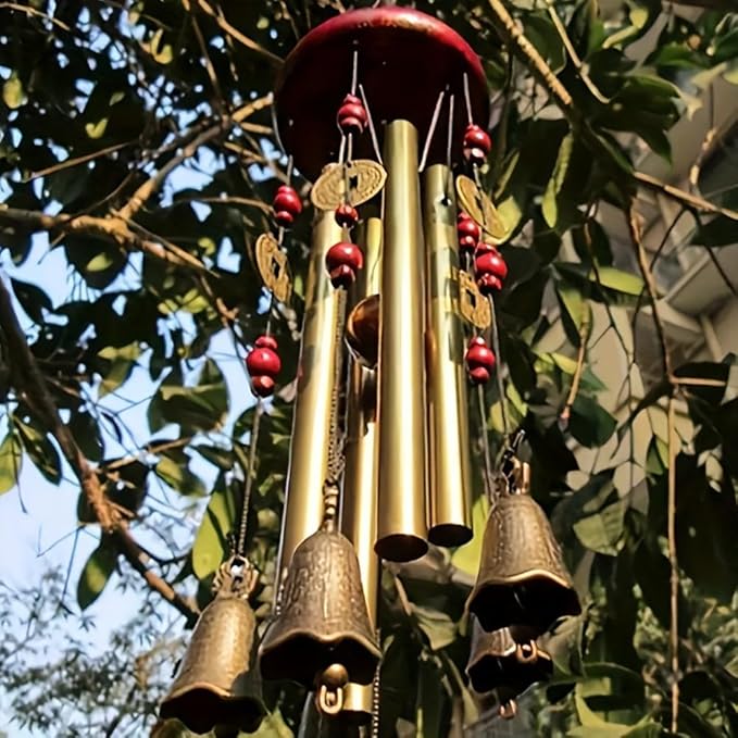 Garden Wind Chime Chinese Lucky Metal Bell Outdoor Decorative Wind Chime for Park and Garden Beautiful Decor Outdoor Wind Chime Traditional Chinese Style Garden Wind Chimes