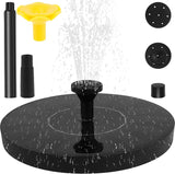 Solar Bird Bath Fountain Pump, Solar Water Fountain with 7 Nozzles & 3 Fixed Rods, Energy Efficient 7V/1.4W Solar Water Pump, Suitable for Bird Bath, Garden, Courtyard, Fish Tank, Outdoor