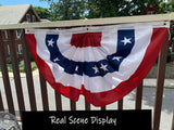 1.5x3 Ft American flags Bunting Flag outdoor - Half Fan Banner Pleated Patriotic Polyester USA Flag for 4th of July Decorations 8-pack