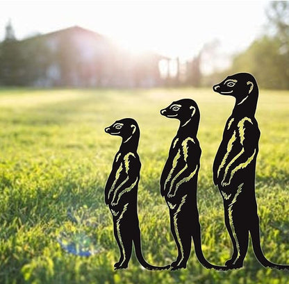 Iron Art Mongooses Garden Statue Sculpture Outdoor Backyard Decorations Figurine Yard Backyard Ornaments Yard Sign Trade Sign Wall Decors