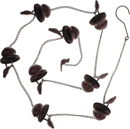 Toddmomy Metal Decorative Rain Chain for Garden and Yard, 2.4m Outdoor Rainwater Diverter with Copper Finish, Gutter Hanging Rain Loop Chain for Patio and Porch Drainage
