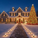 C9 LED Christmas Pathway Lights, 38FT Outdoor Warm White Pathway Markers Lights with 25 Stakes, Connectable Waterproof Outside Christmas Decorations for Xmas Party Decor Patio Yard Lawn, Garden