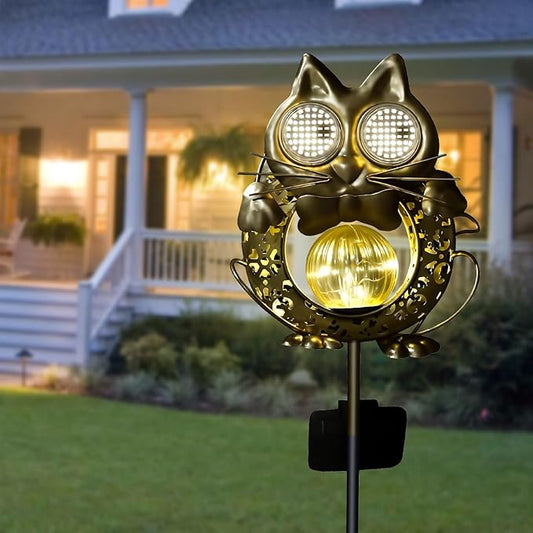 SRNPMIU Solar Lights Outdoor Decor, Solar Cat Yard Decorations Outdoor, Garden Decorative, IP65 Waterproof, Gifts for Women Mom, for Yard Patio Lawn Pathway Landscape