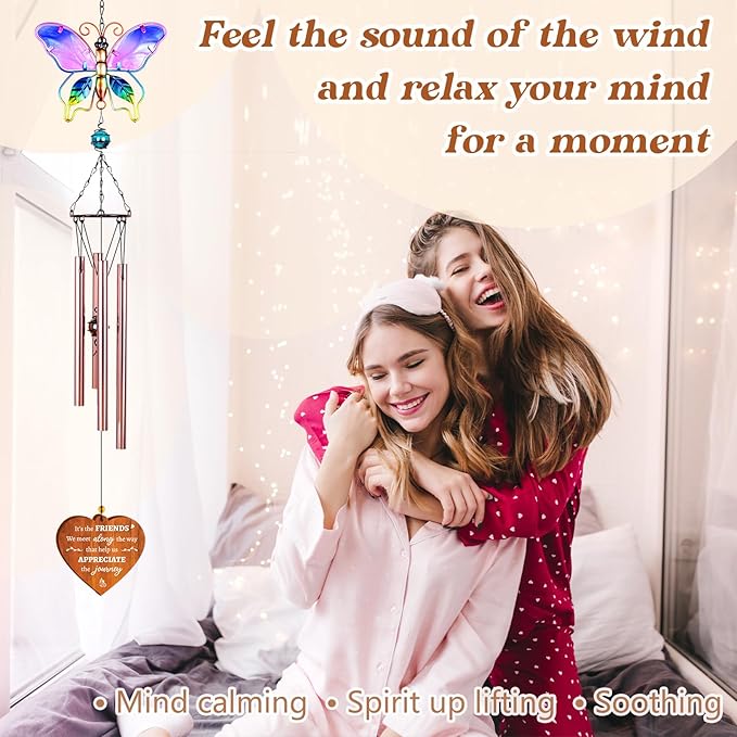 Friend Gifts for Women, Best Friend Wind Chimes, Birthday for Best Friends Woman, Friendship Gift, Soul Sister, Bestie, Long Distance Gift