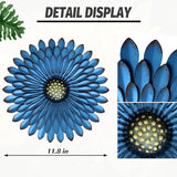 Metal Flowers Wall Decor Indoor Outdoor Metal Wall Art for Farmhouse Home Living Room Bedroom Bathroom Garden Decor – Blue