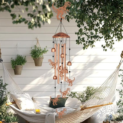 Dinosaur Wind Chimes for Outside Garden Wind Chime Dinosaur Wind Chimes Outdoor Memorial Sympathy Gifts for Women Men Metal Windchimes for Outdoors, Indoors, Patio, Garden, Yard, Home Decor