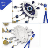 BWINKA 17.3" Gothic Evil Eye Wind Chimes - Weather-Coated Metal Witch Bells for Door Protection - Vintage Copper Finish Spooky Halloween Decor for Garden, Porch & Backpack - Spiritual Gift