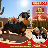 Sunthus Dachshund Garden Gnomes Statues Outdoor Funny Decorations Yard Weiner Decor