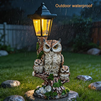 Solar Garden Owl Statue Lights,Large Owl Figure with Solar Lights Lantern,for Outdoor Landscapes, Courtyards, Paths,Outside Patio Lawn Sculpture Decorated，Gifts for Women, Owl Lover