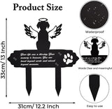 Dog Cemetery Decorations for Grave Metal Grave Garden Decorations Waterproof Memorial Dog Angel Wings Stakes
