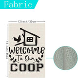 Black Chicken Welcome to Our Coop Garden Flag Farmhouse Yard Flag 12x18 Inch Double Sided Small Mini Yard Outdoor Outside Decoration