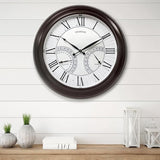 24" Jameson in/Outdoor Lighted Clock, Self-Illuminated, Waterproof, 3 in 1 Weather Station (Thermometer & Hygrometer), Metal Clock, Oil Rubbed Bronze Finish(Night Light)