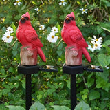 Red Cardinal Figurine Solar Light 2 Pack Garden Decor Outdoor Stake Patio Yard Art Lawn Dad Grave Decorations for Cemetery Mother Day Memorial for Mom Gravesite