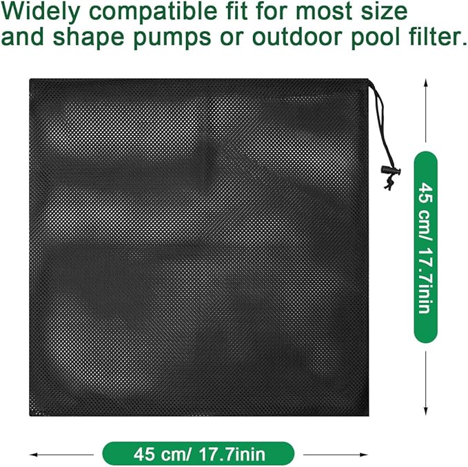 Coolrunner Pump Barrier Bag, 17.3"x 17.3" Pond Filter Mesh for Biological Filters, Black Large Media
