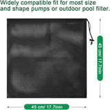 Coolrunner Pump Barrier Bag, 17.3"x 17.3" Pond Filter Mesh for Biological Filters, Black Large Media
