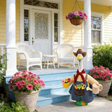 Porch Goose Outfit for 23" Cement & Plastic Goose Statue – Gardener Porch Goose Clothes with Cowboy Hat,Includes Scarf,Tools,Watering Can & Flower Pot, Outdoor Lawn Yard Decor & Front Porch