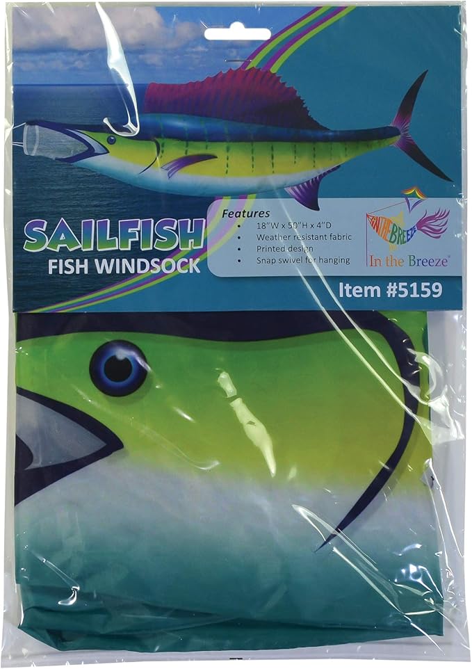 In the Breeze 5159 — Sailfish 50-inch Fish Windsock-Realistic Fishsock