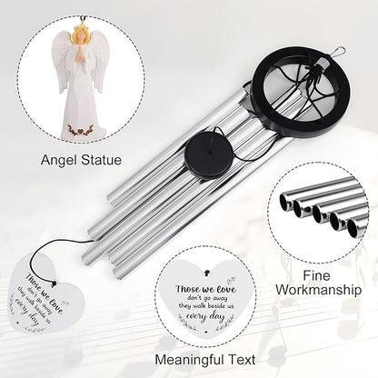 Angel Memorial Wind Chimes for Loss of Loved One Sympathy Gifts for Outside Large Outdoor Wind Chimes, Bereavement Gift Ideas, Condolence Memorial Gifts for Loss of Mom Dad Husband