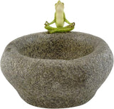 Top Collection Garden Frog Meditating On Large Functional Stone Flower Pot Planter Figurine