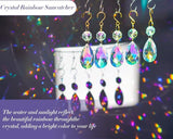 25pcs 38mm Crystal Teardrop Chandelier Parts,Suncatcher Crystal Prisms Hanging for Windows/Wedding Christmas Tree Decor(Glod Hook+Ring)