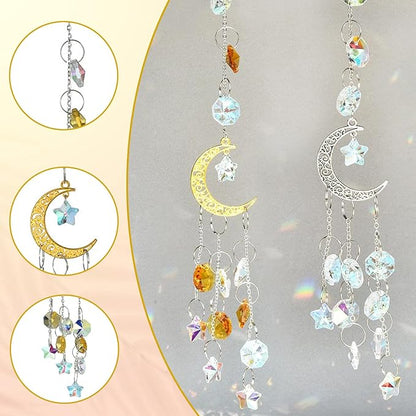 2-Pack Colorful Crystal Suncatchers with Chain Pendant – Hanging Sun Catcher Ornaments, Crystal Balls for Window, Home, Garden, Christmas, Party & Wedding Decorations