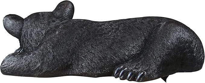 Design Toscano Lemont the Lovable Lounger Climbing Black Bear Roof Mount Outdoor Garden Statue, 34 Inch Long, Cast Stone Resin, Woodland Black Finish